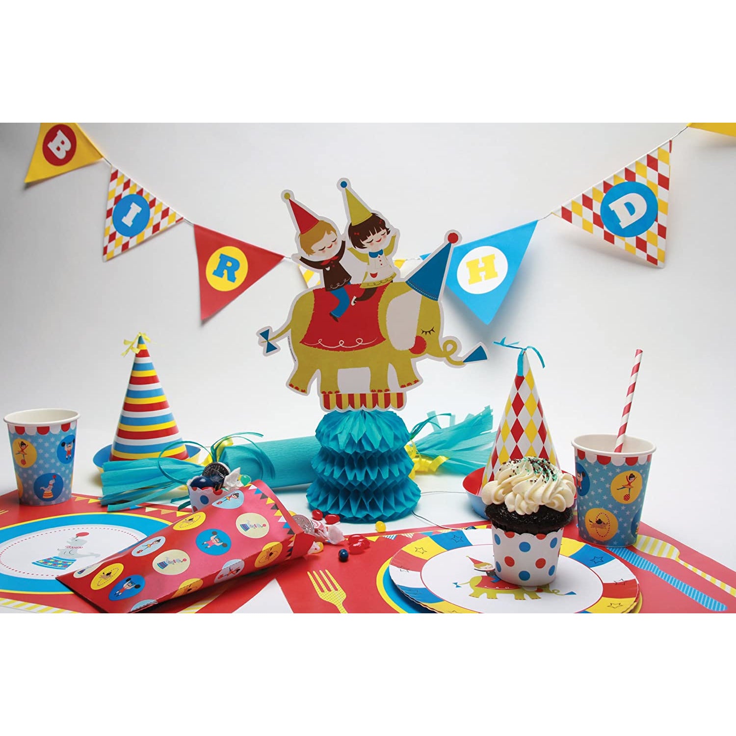 Retro Big Top Circus Themed Placemats Blue/Red