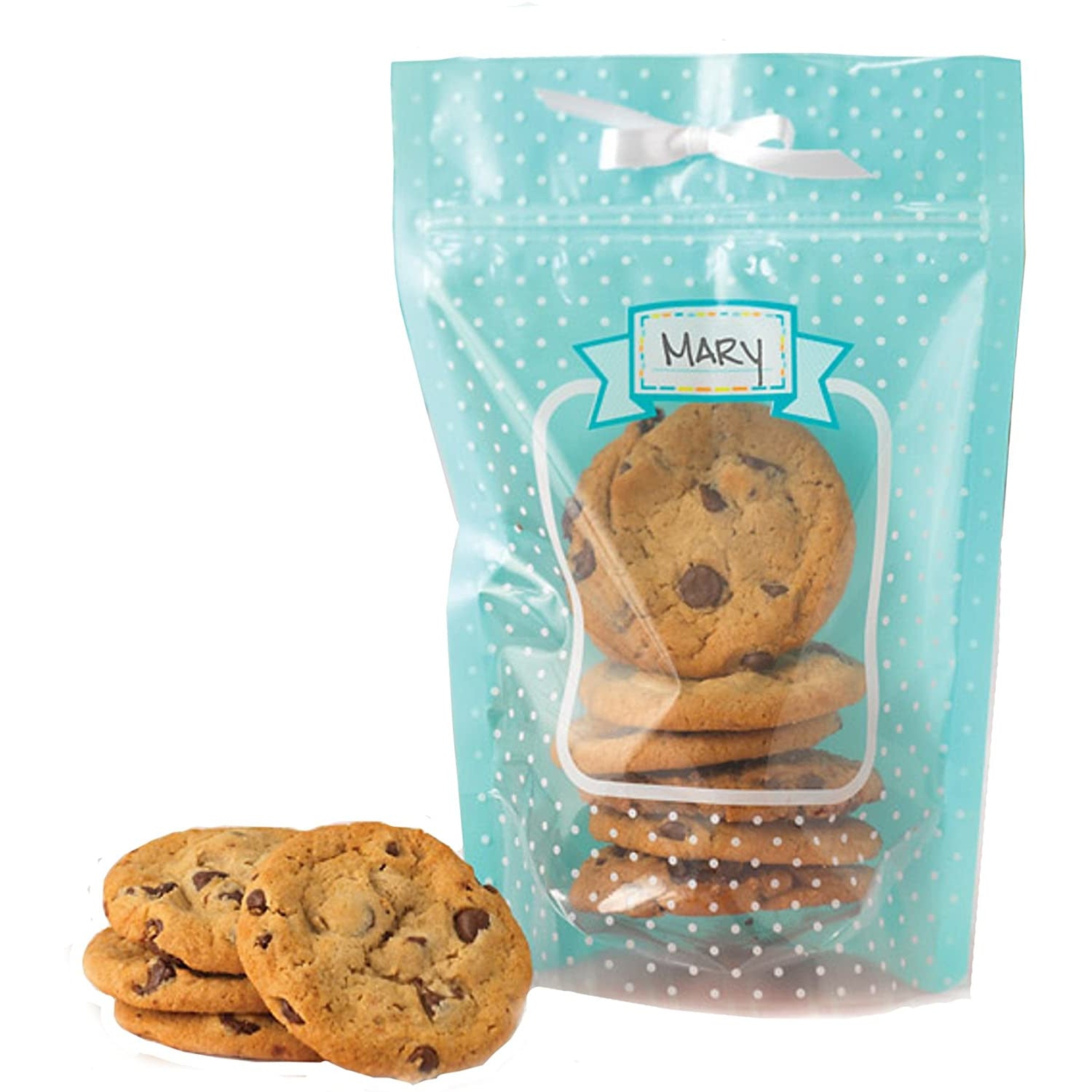 Turquoise Treat Bag with Ribbon 6-Pack