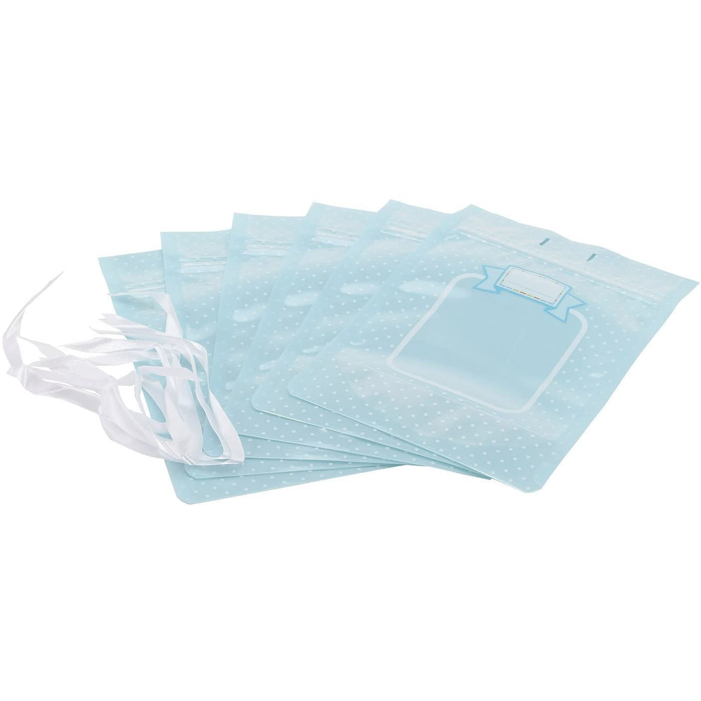 Turquoise Treat Bag with Ribbon 6-Pack