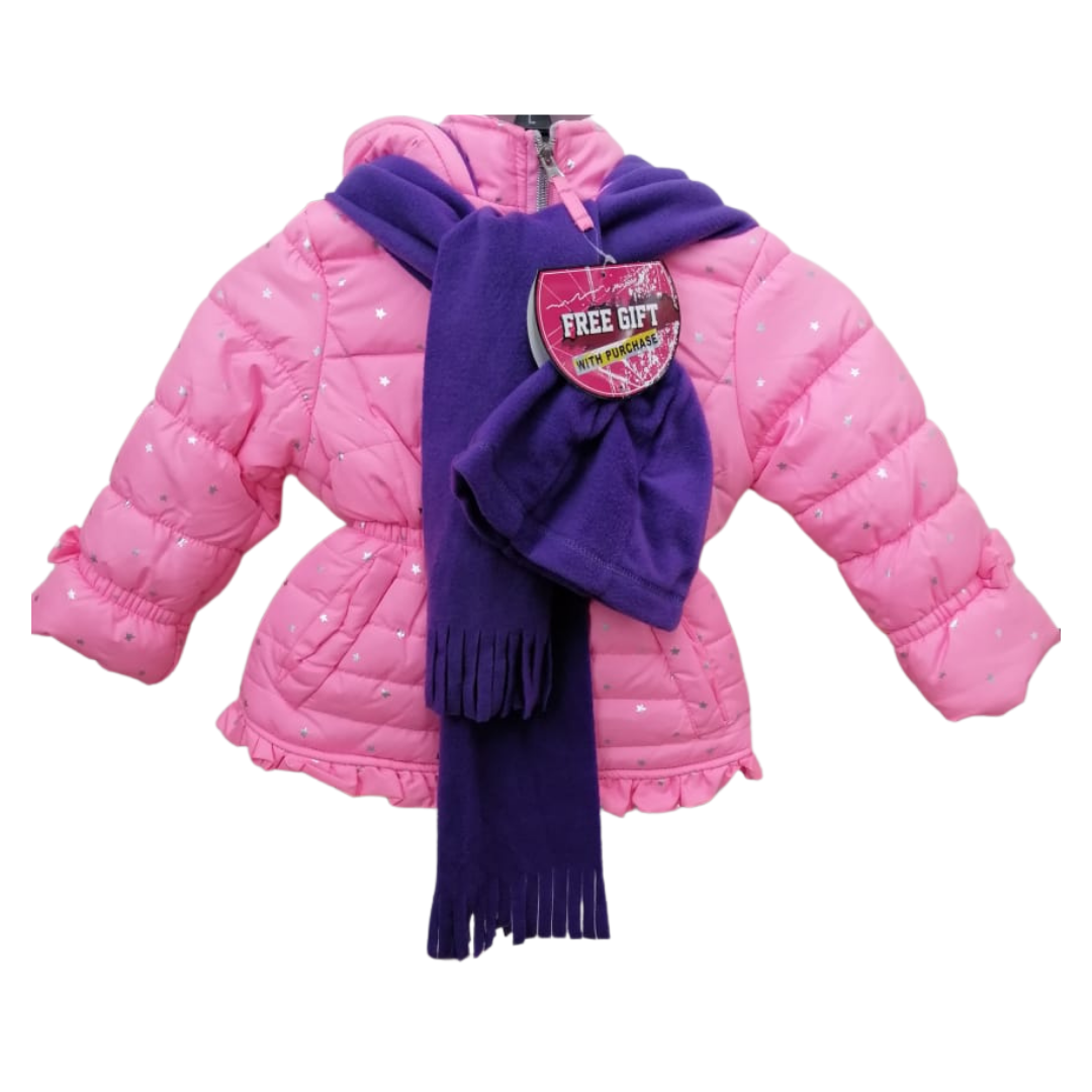 Girl´s Jacket Pink W/ Scarf and Hat