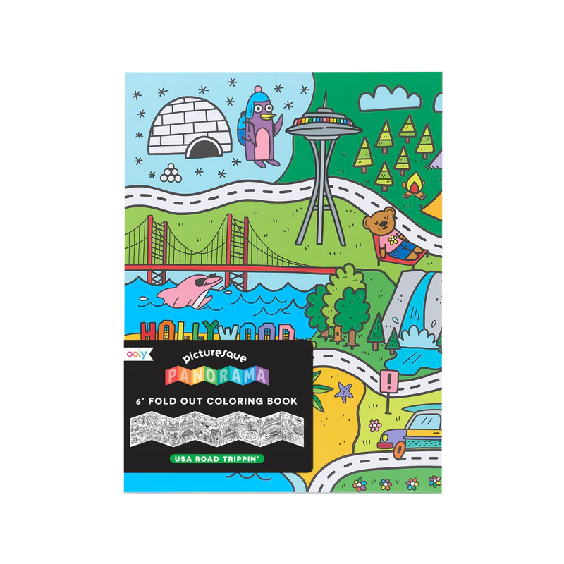 Picturesque panorama coloring book - usa road trippin'