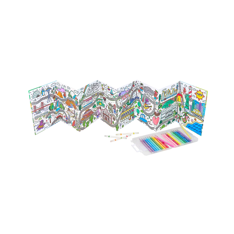 Picturesque panorama coloring book - usa road trippin'