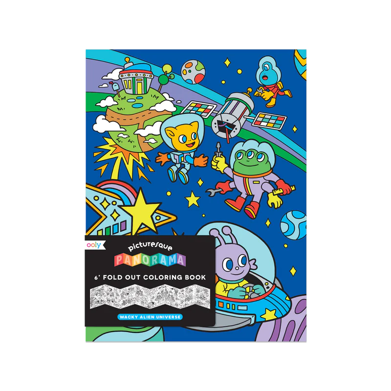 Picturesque panorama coloring book - wacky alien universe