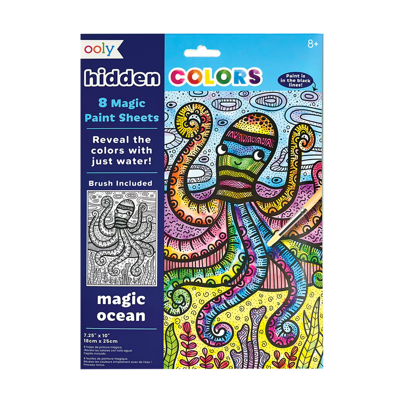 Hidden colors magic paint sheets - magic ocean