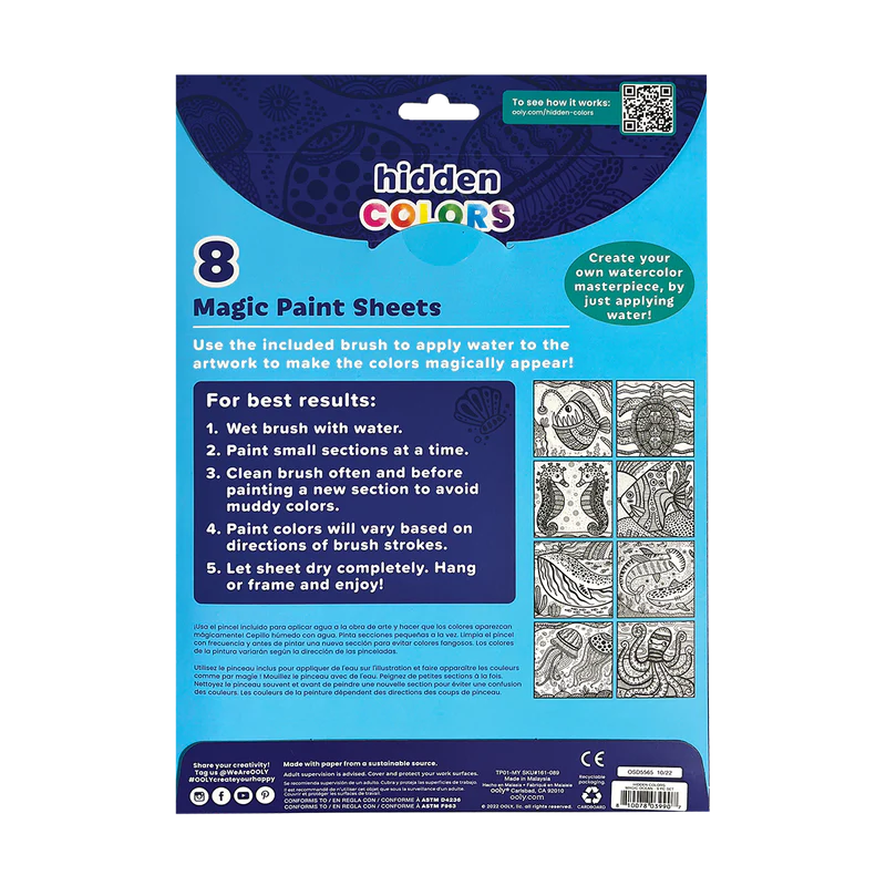Hidden colors magic paint sheets - magic ocean