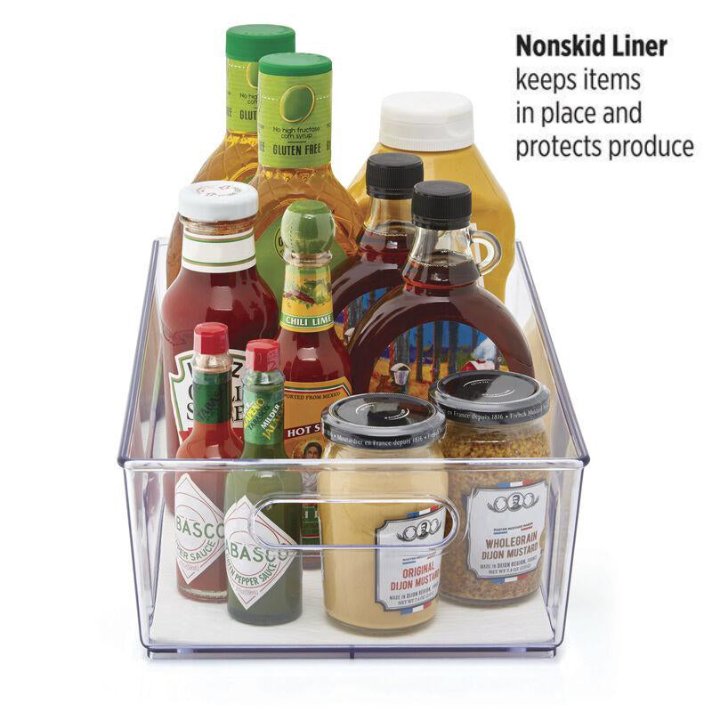 Clear Fridge Bin with White Liner