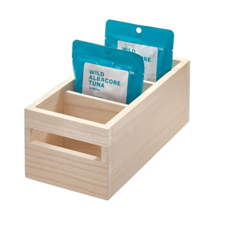Wood Handled Packet Organizer 10 x 5 x 4.25" Natural