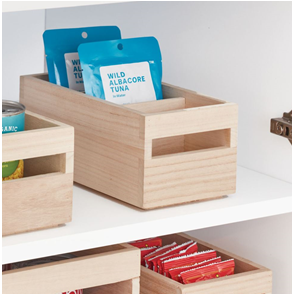 Wood Handled Packet Organizer 10 x 5 x 4.25" Natural