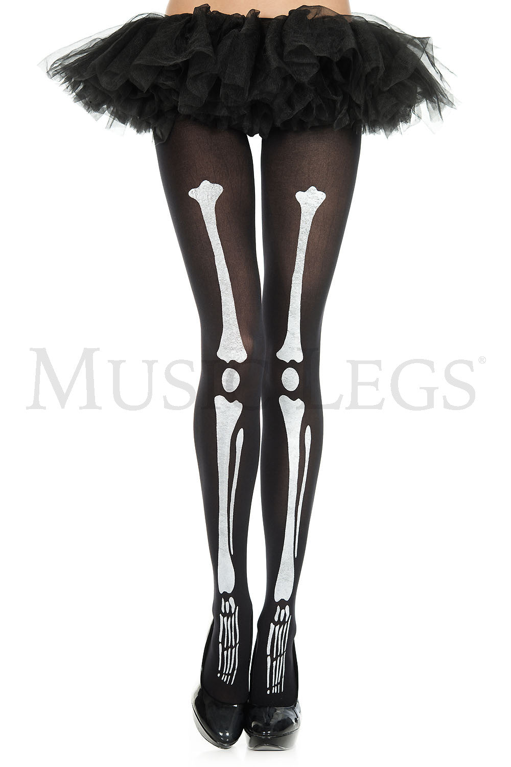 Skeleton print pantyhose