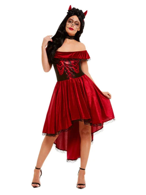 Day Of The Dead Devil Costume, Womens