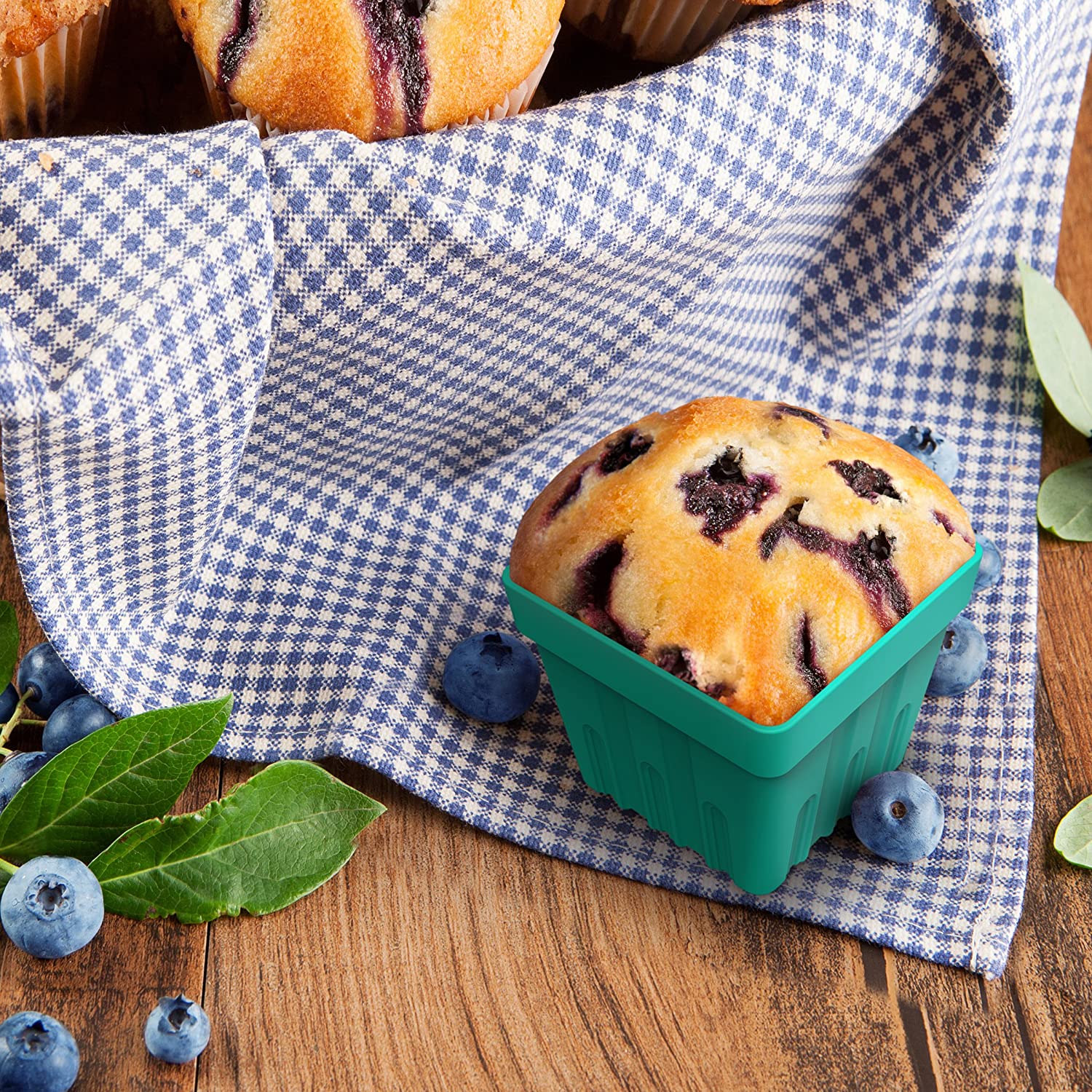 FRESH PICKED Blueberry Muffin Baking Cups Set of 4