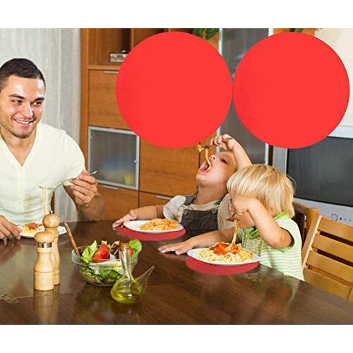 Silicone Microwave Spill Round Mat Food Cover Mat- Red