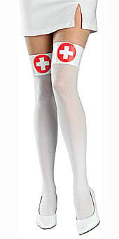 NURSE'S WHITE THIGH HIGHS