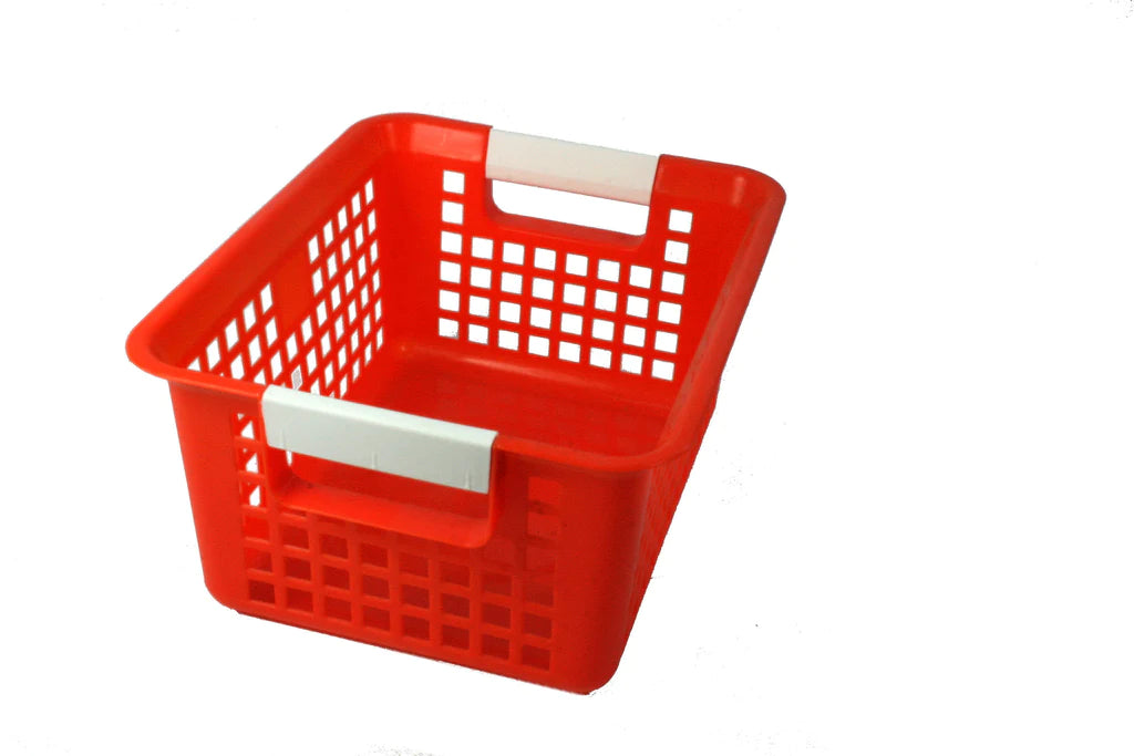 Tattle Letter Basket with Label Holder Red