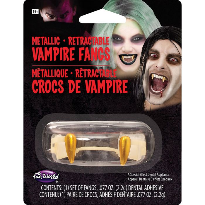 Retractable Metallic Vampire Teeth