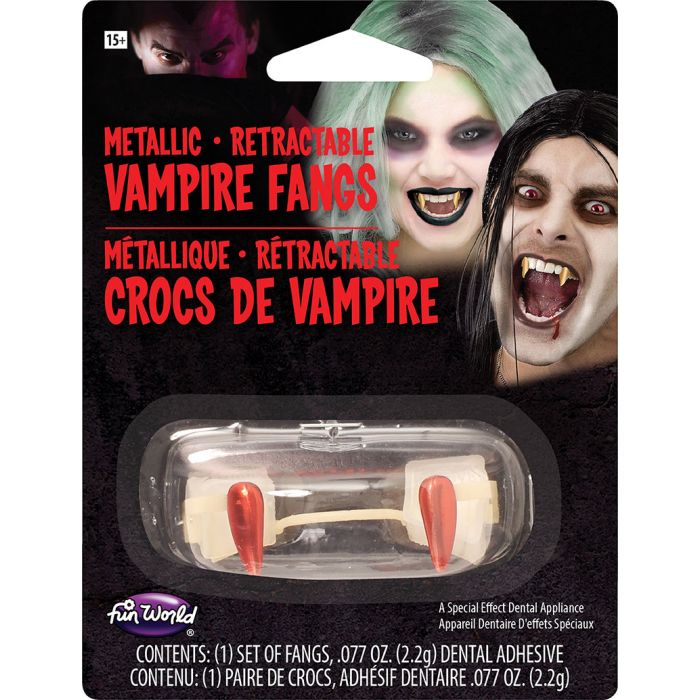 Retractable Metallic Vampire Teeth