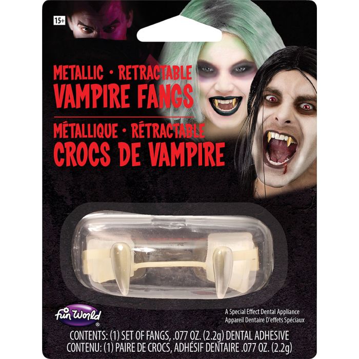 Retractable Metallic Vampire Teeth