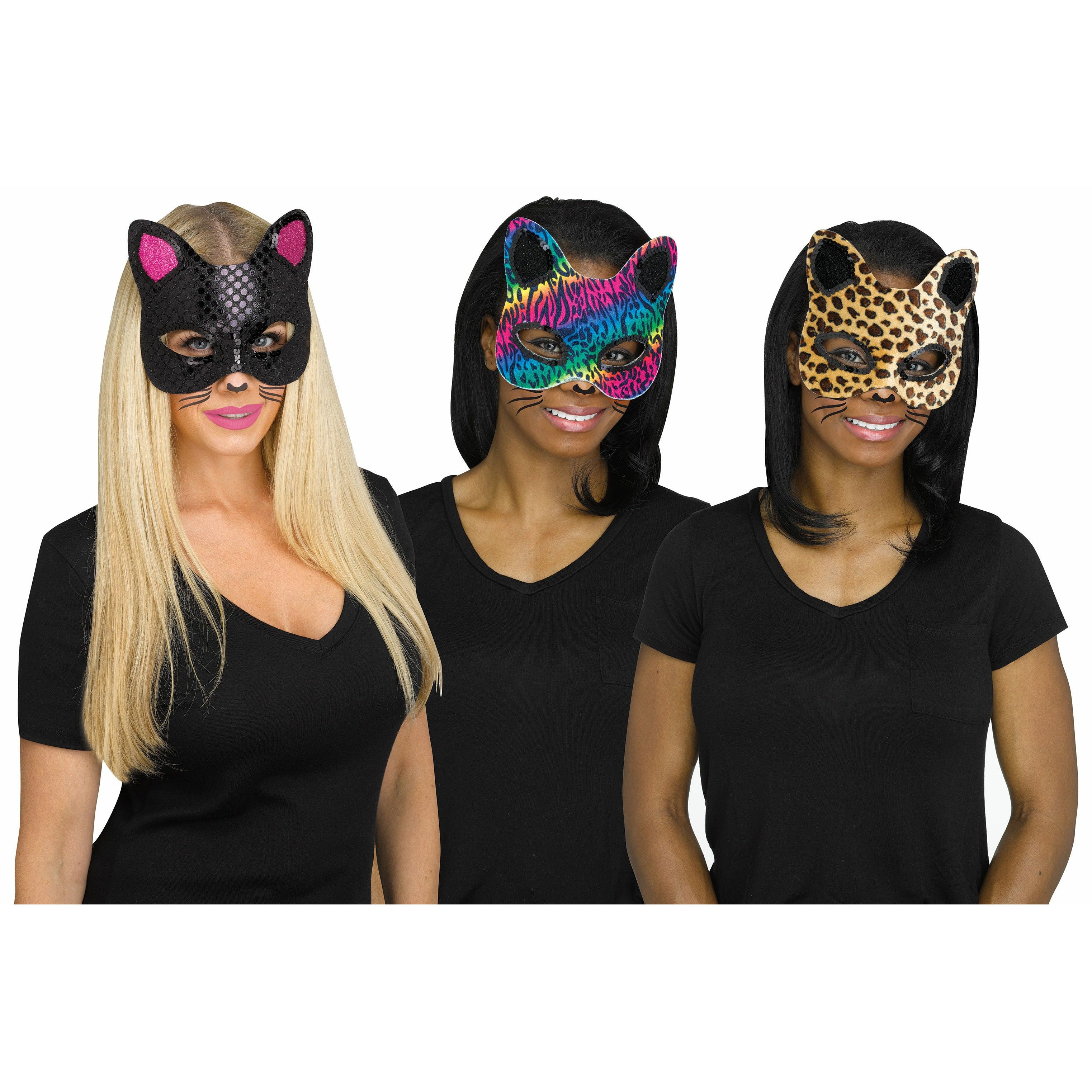 Black cat mask w/ tattoos