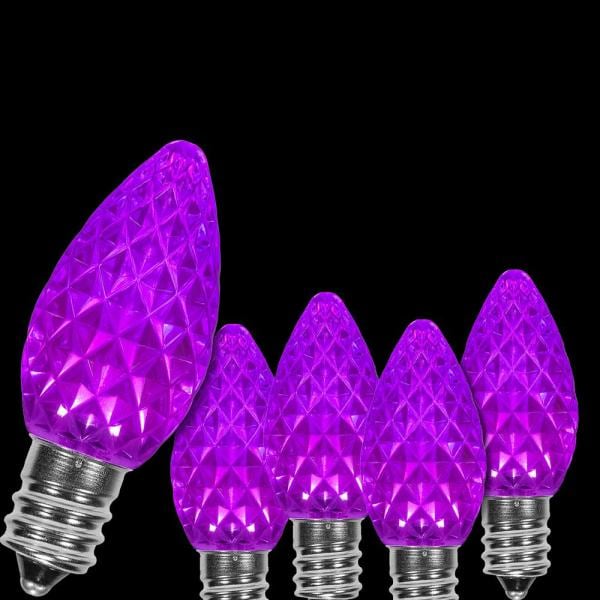 35ct C6 LED String Lights, Purple/Black wire