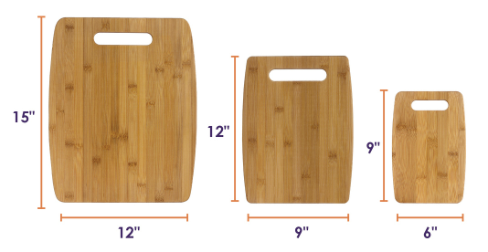 3PC BAMBOO CUTTING BOARD SET