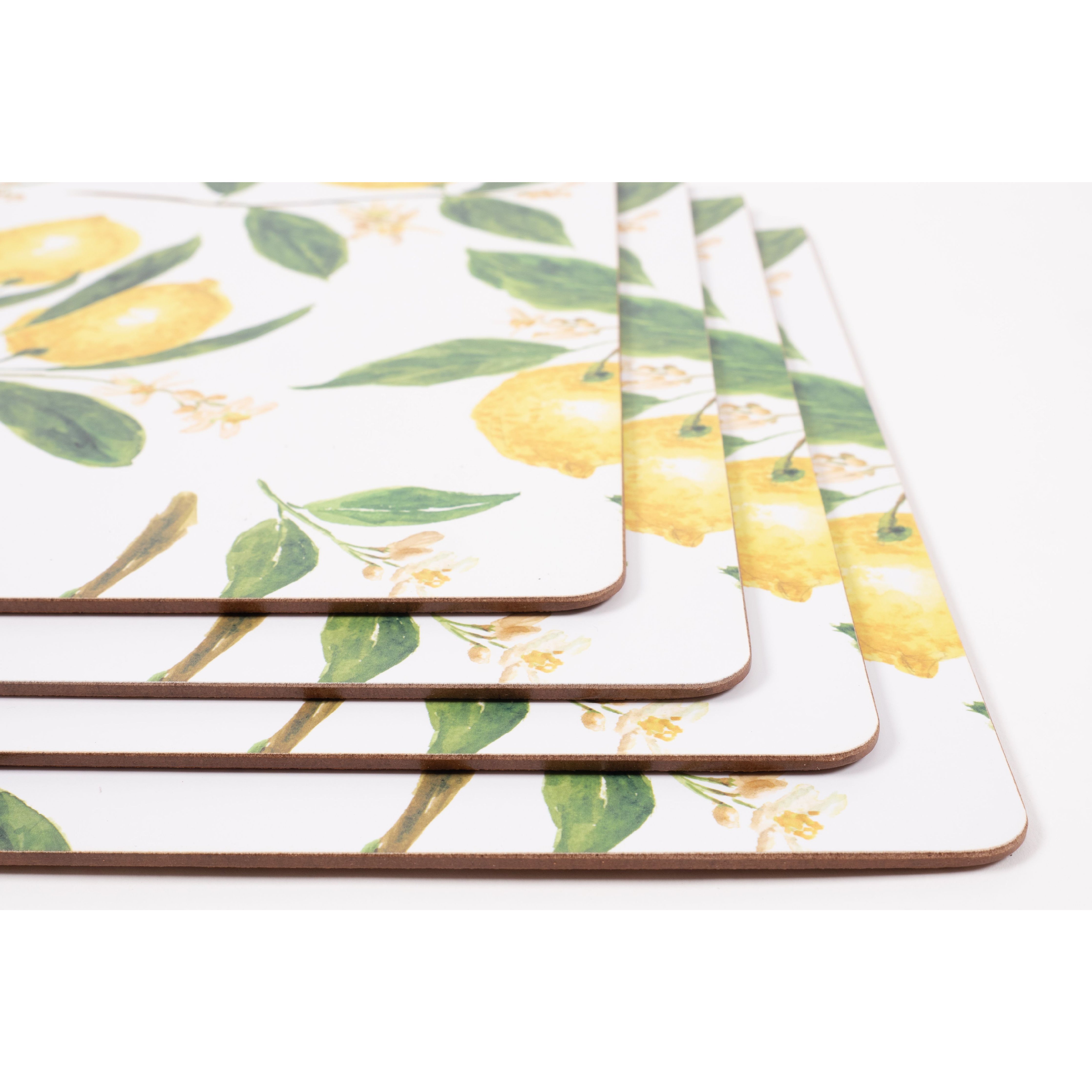 SET OF 4 EASY CARE PLACEMATS LEMONS