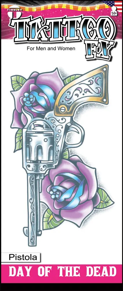 Tattoo day of the dead pistola
