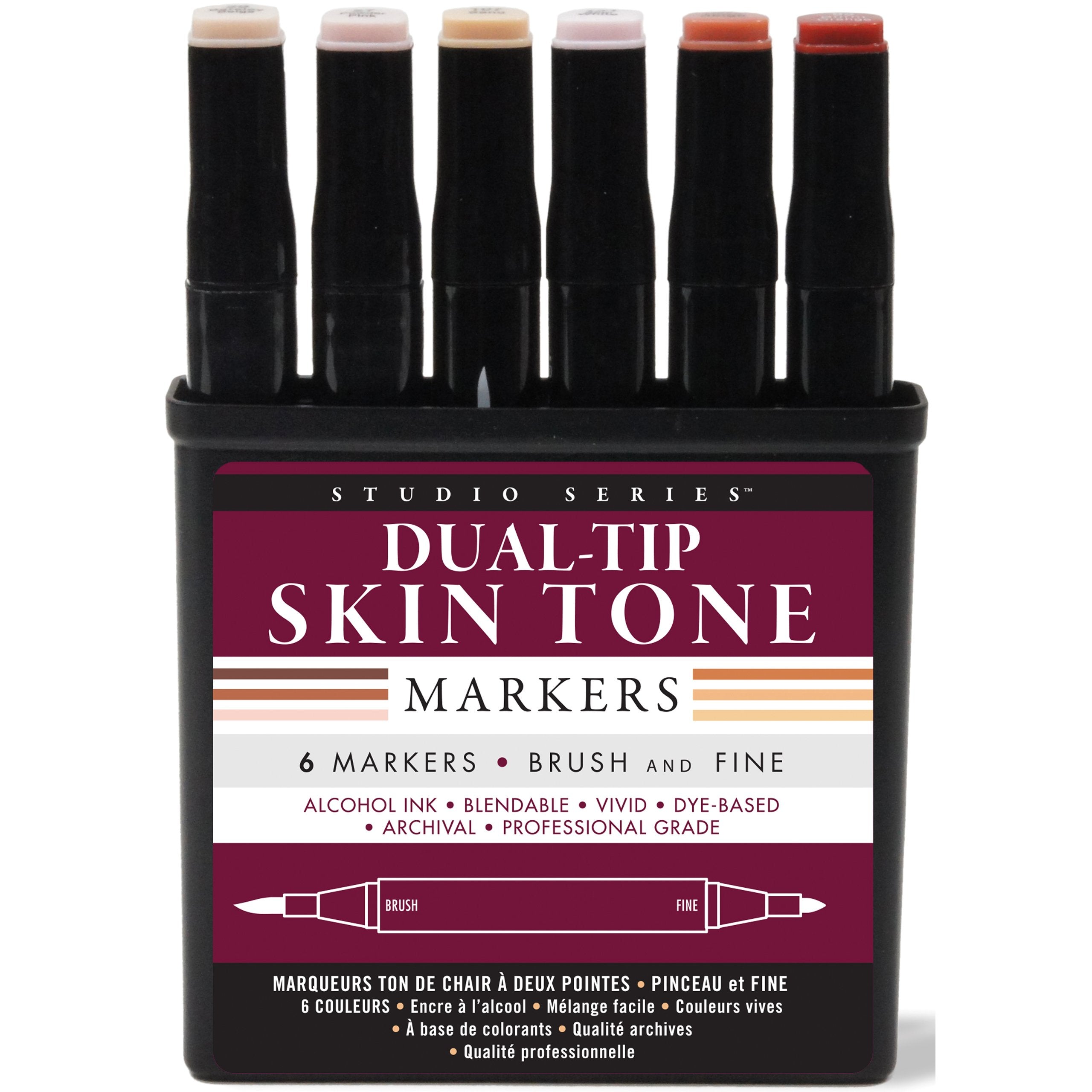 6 DUA TIP SKIN TONE MARKERS
