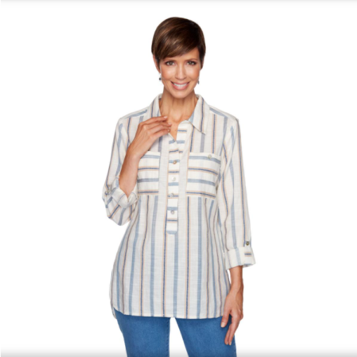 BLUSA CON MANGAS LARGAS Y BOTONES RUBY RD
