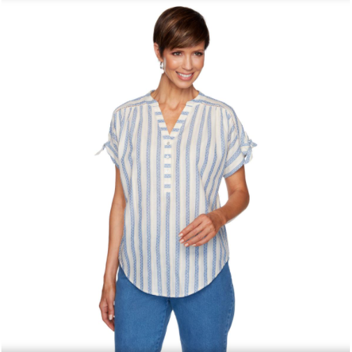 BLUSA DE RAYAS OCEANO Y ARENA X RUBY RD