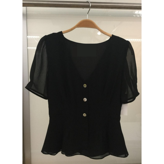 WOOL DOBBY ROMANTIC BLOUSE