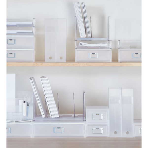 Translucent White File Box Set of 2 PIEX