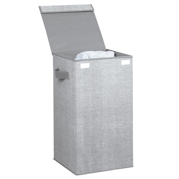 Gray laundry hamper with lid PIEX