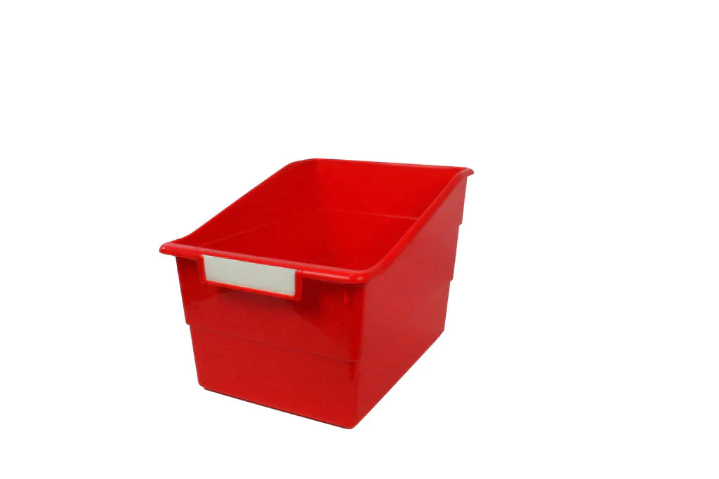 Wide Tattle Shelf File With Label Holder Red