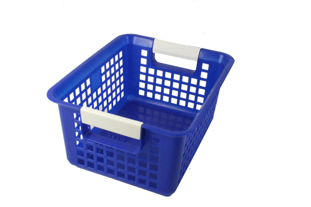 Tattle Letter Basket with Label Holder Blue