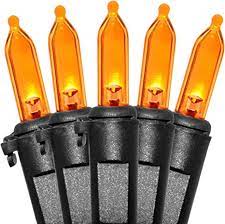UL 100ct Hllwn String Ligths Org/Blk Wire Tray Pack