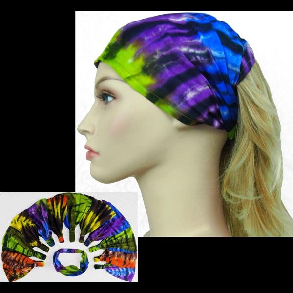 Karma Tie-Dye Elastic Bandana-Headbands
