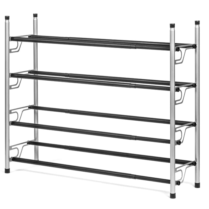 4 Tier Dual Position Slide & Adjust Shoe Rack L 22.08-43.7 X W 8.98 X H 25.79