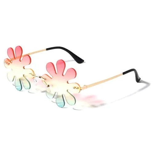 60's STYLE HIPPIE FLOWER OCEAN LENS SUNGLASSES