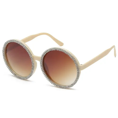 JANIS OCEAN LENS DOUBLE RHINESTONE RIM SUNGLASSES