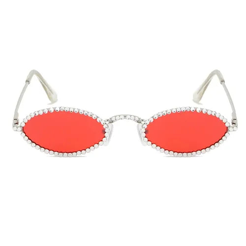 OVAL SHAPE COLOR LENS WITH GEMS