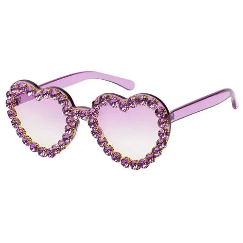 HEART SHAPE SUNGLASSES WITH BOLD RHINSETONES