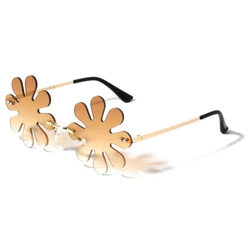 60's STYLE HIPPIE FLOWER OCEAN LENS SUNGLASSES