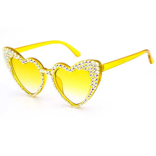 HEART SUNGLASSES WITH GEMS IN GREAT COLORS