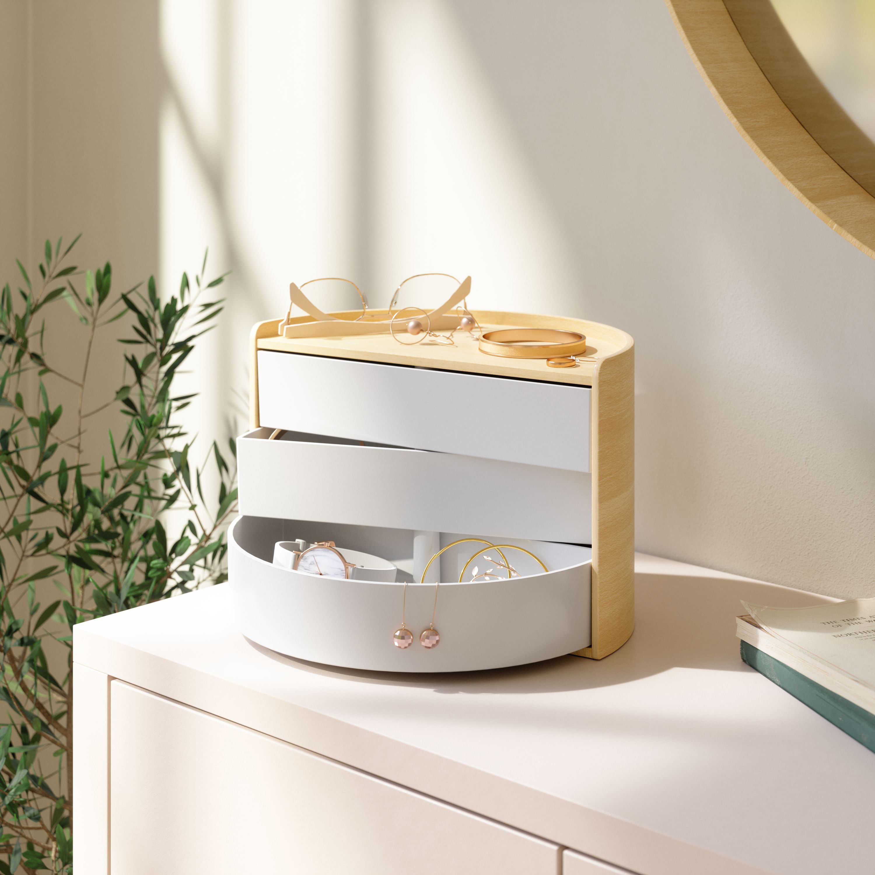 MOONA STORAGE BOX WHITE / NATURAL