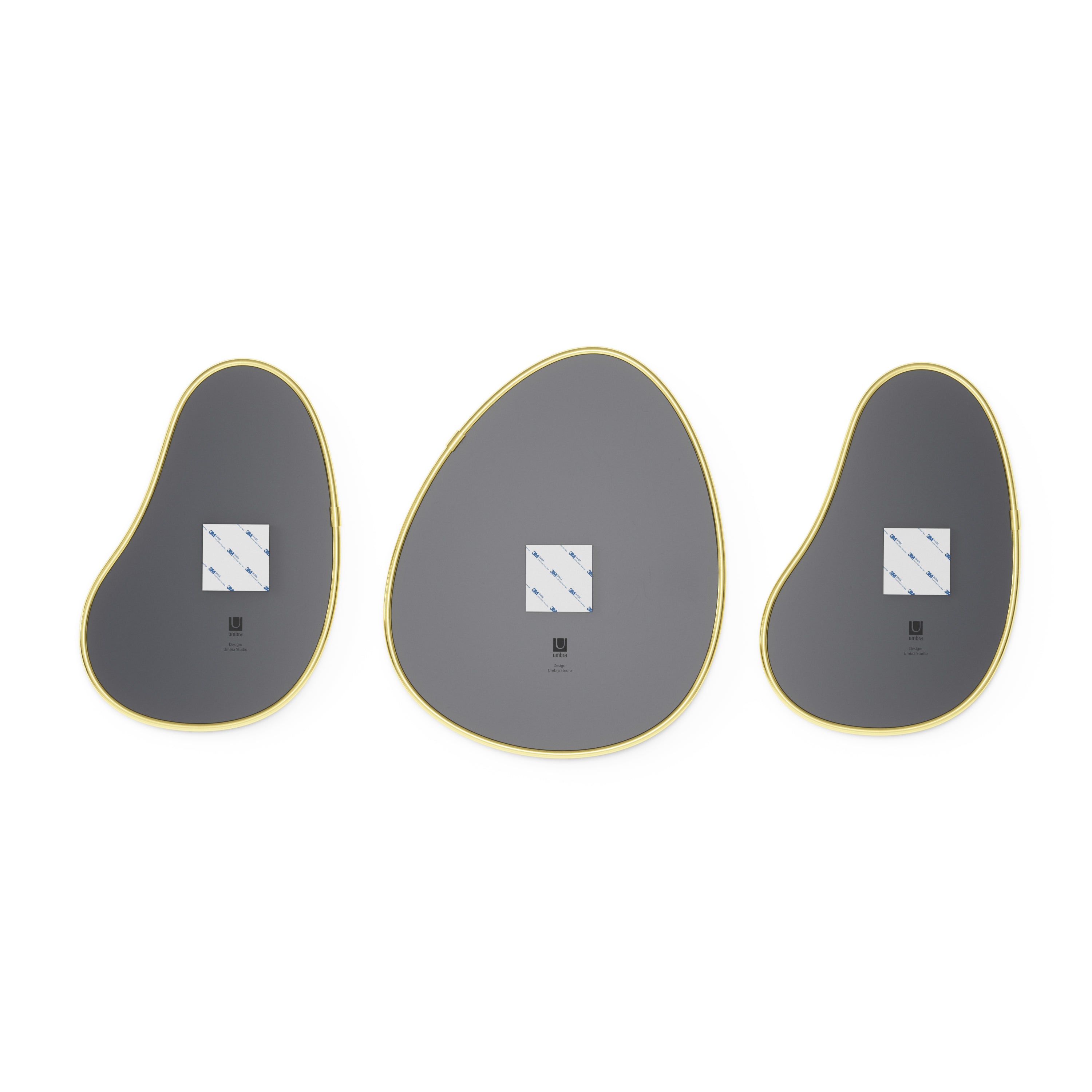 Hubba Pebble , Set of 3 Brass