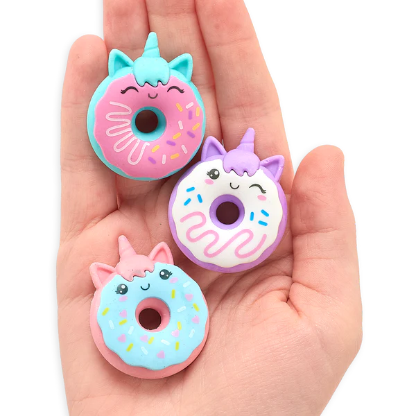 Magic Bakery Unicorn Donuts Scented Erasers - Set of 3