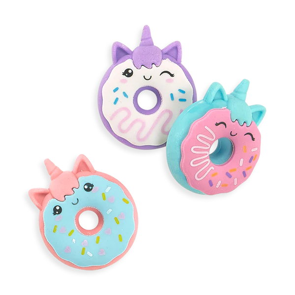 Magic Bakery Unicorn Donuts Scented Erasers - Set of 3