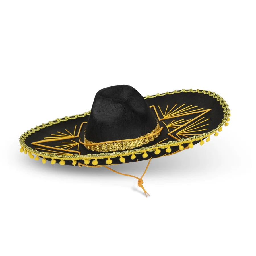 Mexican Sombrero-Gold Trim Adults