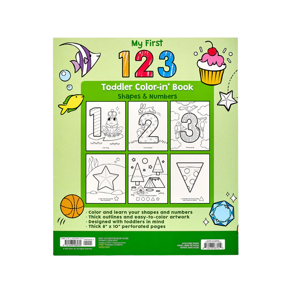 123: Shapes + Numbers Toddler Coloring Book