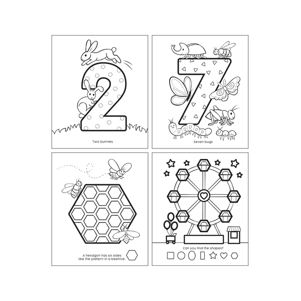 123: Shapes + Numbers Toddler Coloring Book